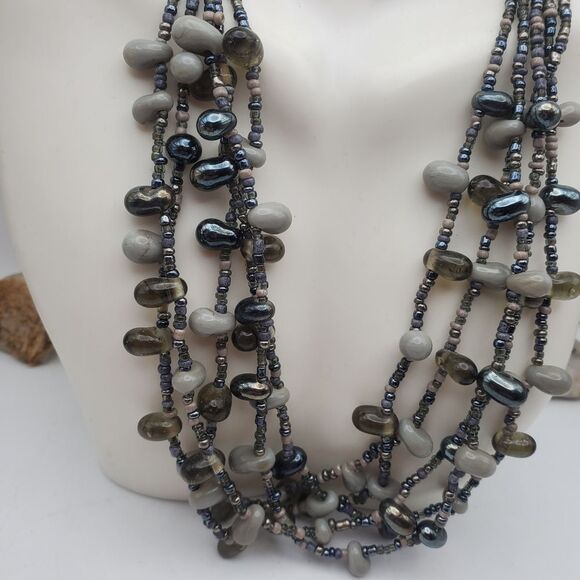 Bullet necklace midnight multi tiered - Picture 2 of 2